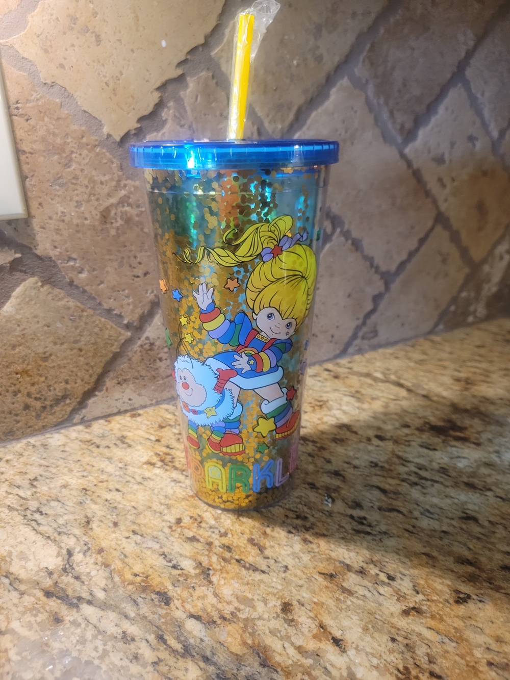 Sparkle Character Double-Wall Tumbler with Straw - Blue